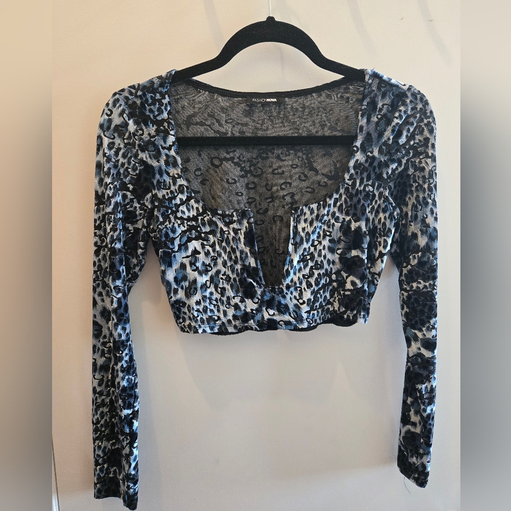 Leopard Print Long Sleeve Top